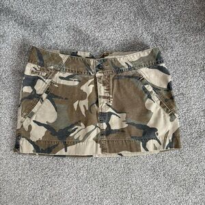 Mossimo Supply Co. Denim Skirt with Camouflage Pattern